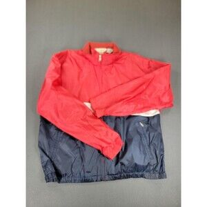 LL Bean Jacket Mens XL Red Blue Colorblock Full Zip Windbreaker Outdoors